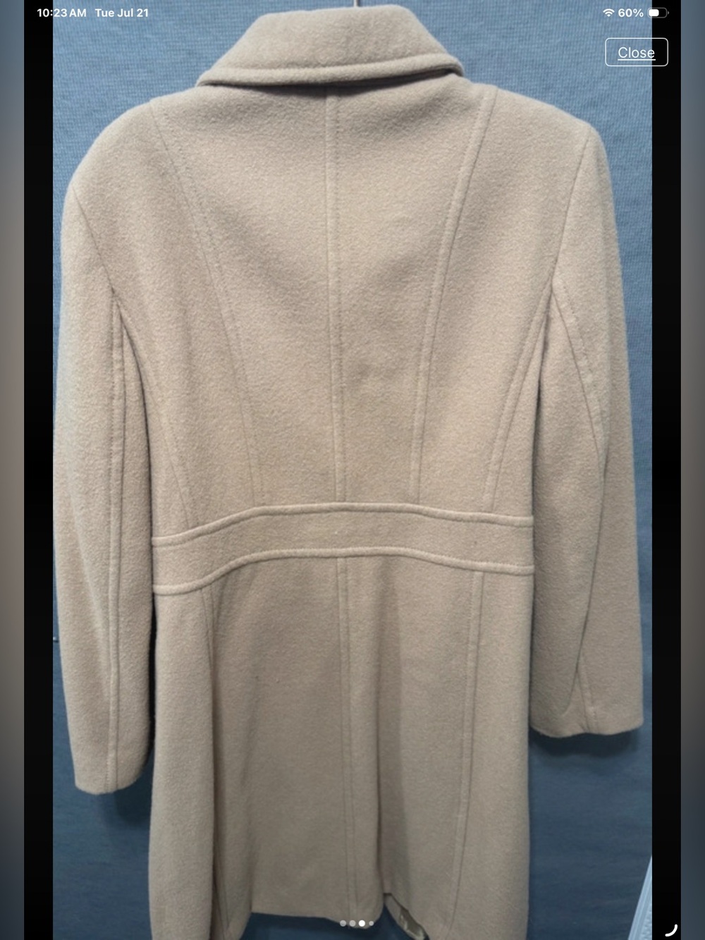 Ann Taylor Wool Cream Wool Blend Single-Breasted Coat 12 - Picture 3 of 4